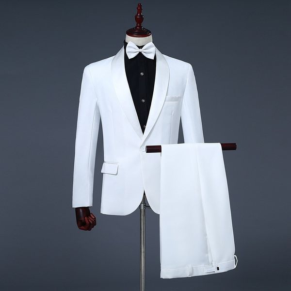 mens shawl collar one button 2pcs tuxedo suits (jacket+pants) men's suits slim wedding party host stage terno masculino white, White;black
mens shawl collar one button 2pcs tuxedo suits (jacket+pants) men's suits slim wedding party host stage terno masculino white, White;black