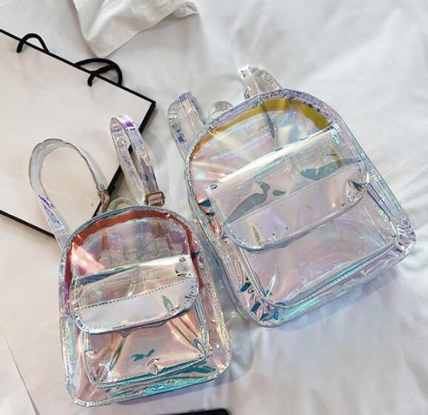 

Designer Women Laser Backpack Fashion Girl Transparent Schoolbag Summer Travel Bags Joker Women Shoulder Backpack/7