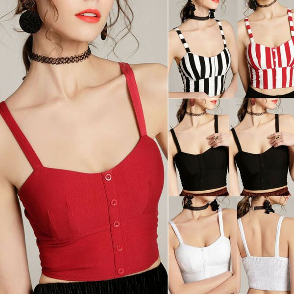 women's padded sleeveless strappy cami bralet bra summer sports crop vest sling camisole women tank 3ee, White
women's padded sleeveless strappy cami bralet bra summer sports crop vest sling camisole women tank 3ee, White