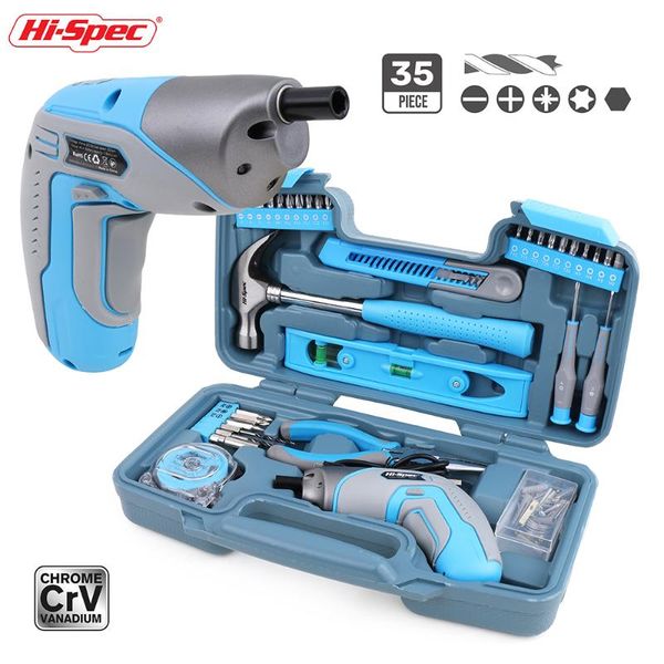 hi-spec 35pc tool set household repair hand tool kit diy tools with plastic toolbox storage case electric screwdriver knife
hi-spec 35pc tool set household repair hand tool kit diy tools with plastic toolbox storage case electric screwdriver knife