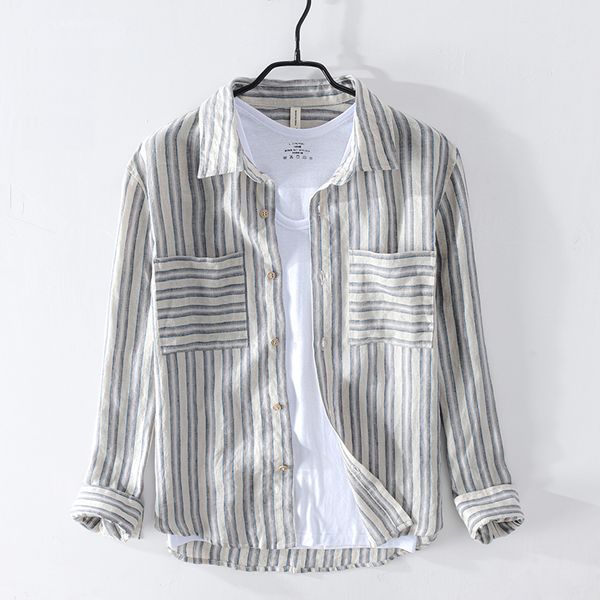 2020 summer men shirt casual striped shirt 100% linen long sleeve shirts slim brand clothing y2419, White;black
2020 summer men shirt casual striped shirt 100% linen long sleeve shirts slim brand clothing y2419, White;black