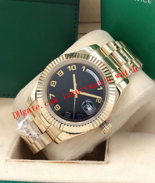 latest version mens ii auto 41mm yellow gold 218238 black arabic dial fluted bezel automatic fashion men's watches wristwatch, Slivery;brown
latest version mens ii auto 41mm yellow gold 218238 black arabic dial fluted bezel automatic fashion men's watches wristwatch, Slivery;brown