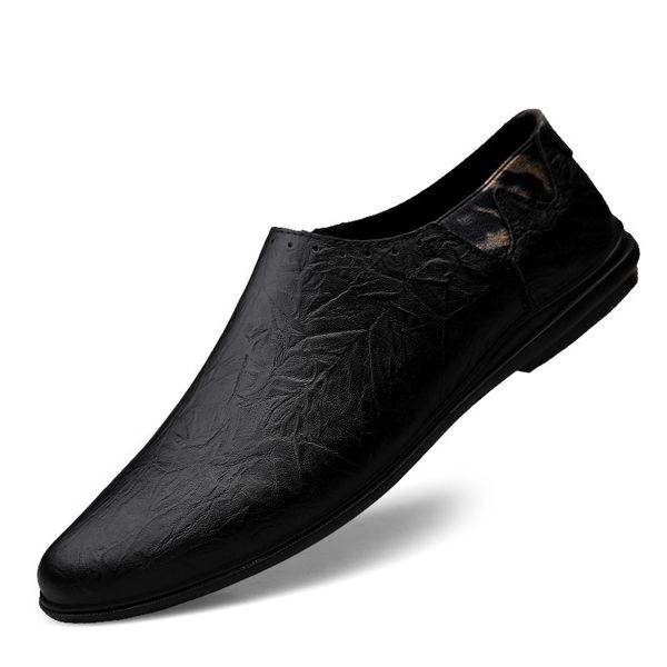 men's casual leather shoes, men designer shoes loafers comfortable versatile wearable breathable peas british wind driving, Black
men's casual leather shoes, men designer shoes loafers comfortable versatile wearable breathable peas british wind driving, Black