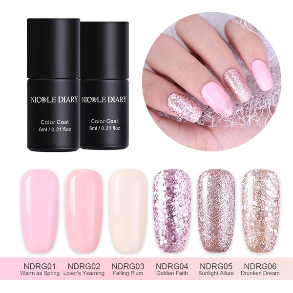 nicole diary rose gold nail gel glitter led uv gel manicure sequins soak off nail polish vernis semi permanent gellak, Red;pink
nicole diary rose gold nail gel glitter led uv gel manicure sequins soak off nail polish vernis semi permanent gellak, Red;pink