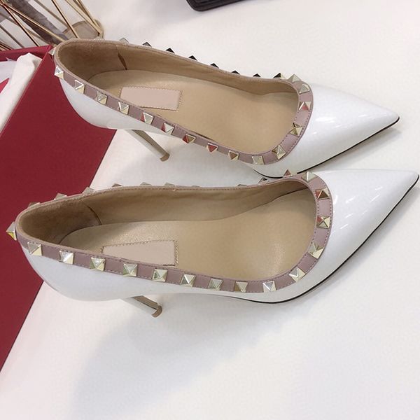 fashion bridal shoes pointed toe 2-strap with studs high heels patent leather rivets sandals women studded strappy dress shoes, Black
fashion bridal shoes pointed toe 2-strap with studs high heels patent leather rivets sandals women studded strappy dress shoes, Black