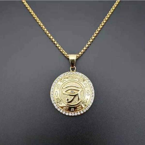 ancient egyptian eye of horus gold plated titanium steel/stainless steel diamond set pendant the eye of horus stylish single pendant, Golden;silver
ancient egyptian eye of horus gold plated titanium steel/stainless steel diamond set pendant the eye of horus stylish single pendant, Golden;silver
