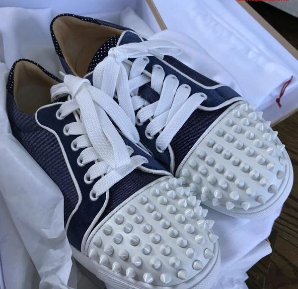 blue denim sole red mens shoes spike junior calf low cut red bottom sneakers luxury party wedding shoes genuine leather spikes casual shoes, Black
blue denim sole red mens shoes spike junior calf low cut red bottom sneakers luxury party wedding shoes genuine leather spikes casual shoes, Black