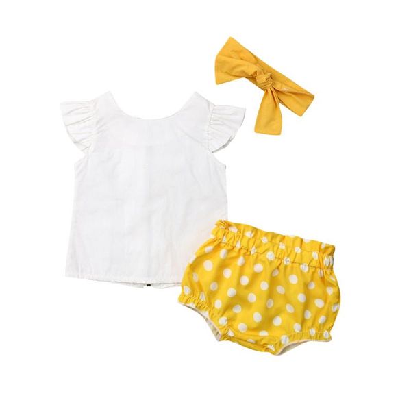 3pcs toddler kids baby girls polka dots t-shirt pants shorts briefs outfit 0-18m, White
3pcs toddler kids baby girls polka dots t-shirt pants shorts briefs outfit 0-18m, White
