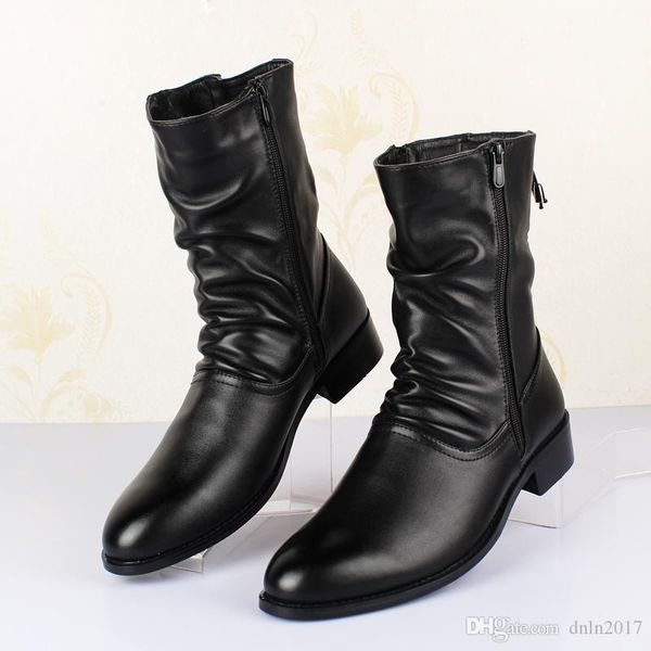 british style boots winter spring zip soft leather men black boots,handmade snow pointed toe shoes men 6#25/20d50
british style boots winter spring zip soft leather men black boots,handmade snow pointed toe shoes men 6#25/20d50