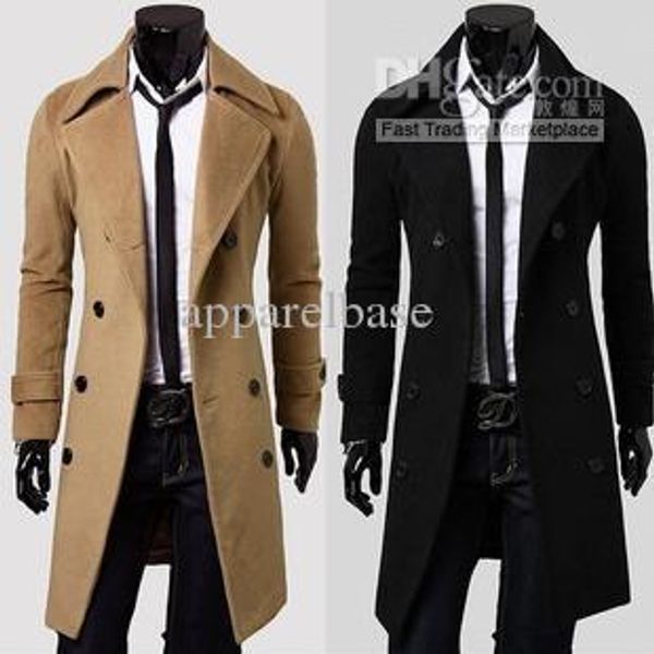 new brand winter mens long pea coat men's wool coat turn down collar double breasted men trench coat, Tan;black
new brand winter mens long pea coat men's wool coat turn down collar double breasted men trench coat, Tan;black
