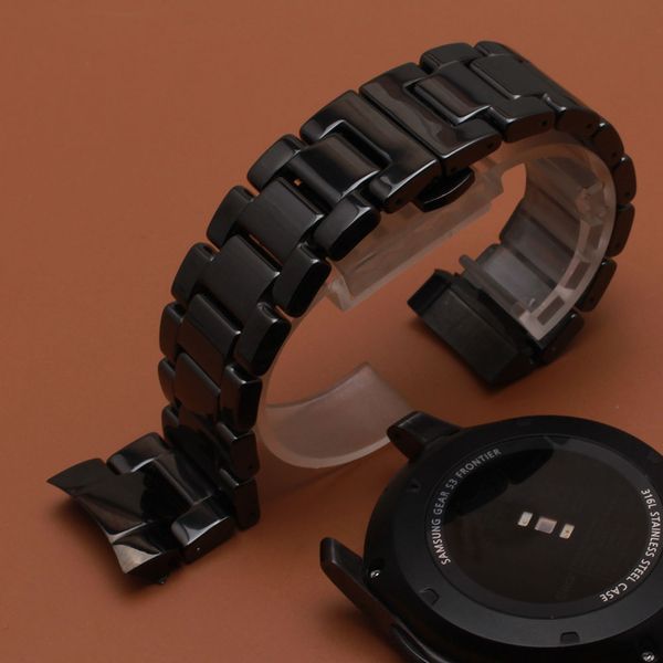 for samsung gear s3 frontier watchbands strap replacement curved end ceramic watchband 22mm black polished fit galaxy 46mm men women wrist, Black;brown
for samsung gear s3 frontier watchbands strap replacement curved end ceramic watchband 22mm black polished fit galaxy 46mm men women wrist, Black;brown