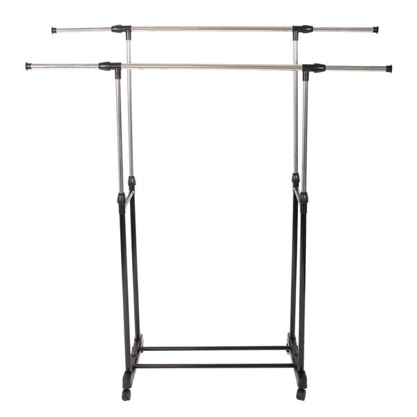 dual-bar vertical and horizontal stretching stand clothes rack with shoe shelf rolling adjustable garment rack
dual-bar vertical and horizontal stretching stand clothes rack with shoe shelf rolling adjustable garment rack