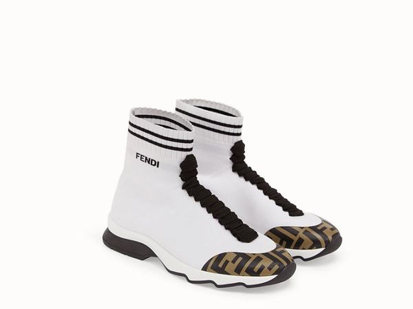 2019 Designers ff Shoes Brand Men Women Sneaker Loafers Fashion High-top Elastic cloth White Black Red Blue Casual Sport Sock Shoes 35-45