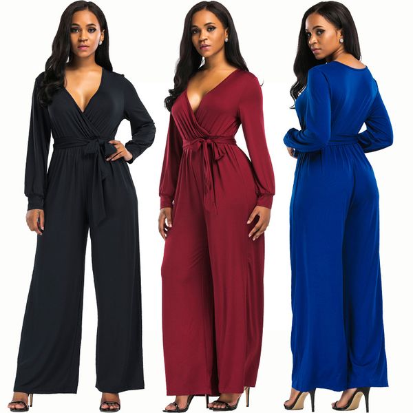 women v neck jumpsuit wide leg pants solid club casual long sleeve party office ladies rompers playsuit ljja3096, Black;white
women v neck jumpsuit wide leg pants solid club casual long sleeve party office ladies rompers playsuit ljja3096, Black;white
