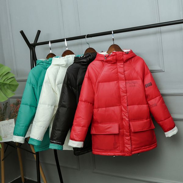 2019 new style thick loose-fit down jacket women's mid-length europe and america hooded white duck down fashion warm winter coat, Black;white
2019 new style thick loose-fit down jacket women's mid-length europe and america hooded white duck down fashion warm winter coat, Black;white