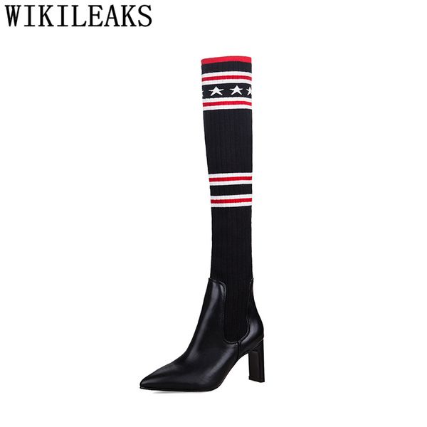 thigh high boots sock boots fashion shoes leather high heels women winter shoes women designers botines, Black
thigh high boots sock boots fashion shoes leather high heels women winter shoes women designers botines, Black