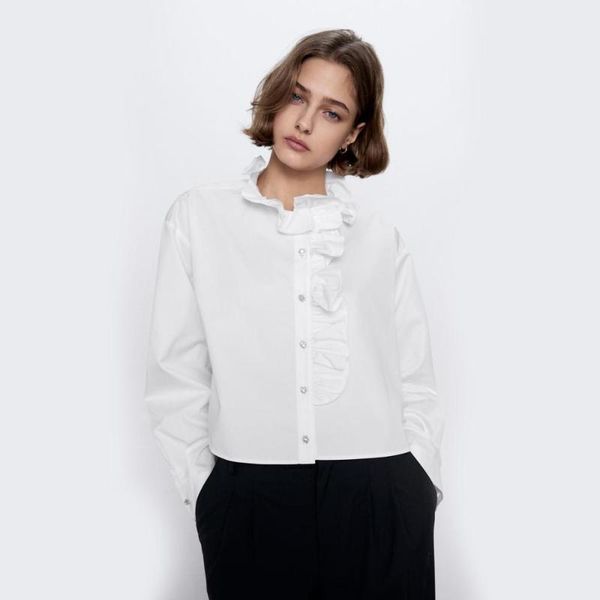 2020 short women white shirt fashion spring long sleeve stand collar blouse cascading office lady new loose leisure wholesale
2020 short women white shirt fashion spring long sleeve stand collar blouse cascading office lady new loose leisure wholesale