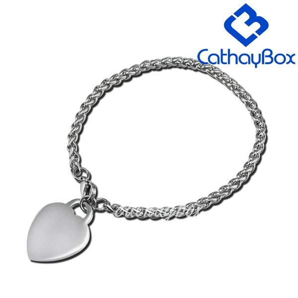 link, chain personalized po text engrave bracelet silver tone stainless steel wheat with heart charm for women, Black
link, chain personalized po text engrave bracelet silver tone stainless steel wheat with heart charm for women, Black