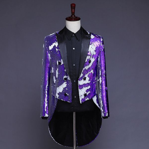 lavender and white sequin tailcoat men's classic jacket dress jacket mens blazers men dress jackets, White;black
lavender and white sequin tailcoat men's classic jacket dress jacket mens blazers men dress jackets, White;black