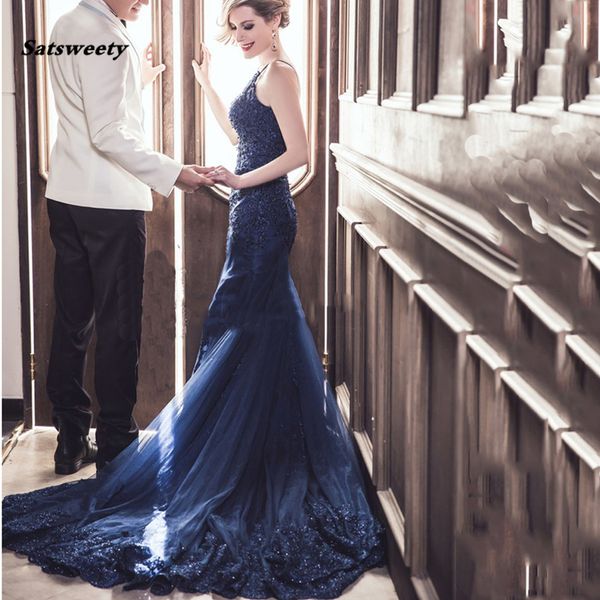 saudi arabic mermaid lace evening dresses navy blue long prom gowns abiye formal evening gowns crystal abendkleider, Black;red 
saudi arabic mermaid lace evening dresses navy blue long prom gowns abiye formal evening gowns crystal abendkleider, Black;red