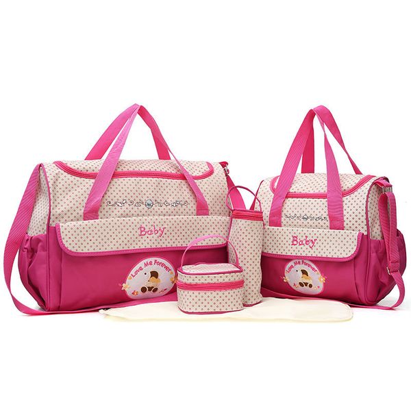 2020 5pcs Set Diaper Bag One Shoulder Baby Bag Women Travel Handbag For Baby Nursing Mummy Maternity Nappy Luiertas