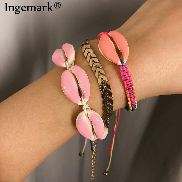 ingemark bohemian 3 pcs/ set big shell bracelet bangle delicate colorful rope/snake chain seashell easy match bracelet for women, Black
ingemark bohemian 3 pcs/ set big shell bracelet bangle delicate colorful rope/snake chain seashell easy match bracelet for women, Black