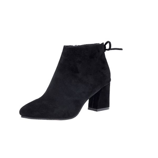 2019 boots european and american high heel short tube suede women's shoes, Black
2019 boots european and american high heel short tube suede women's shoes, Black