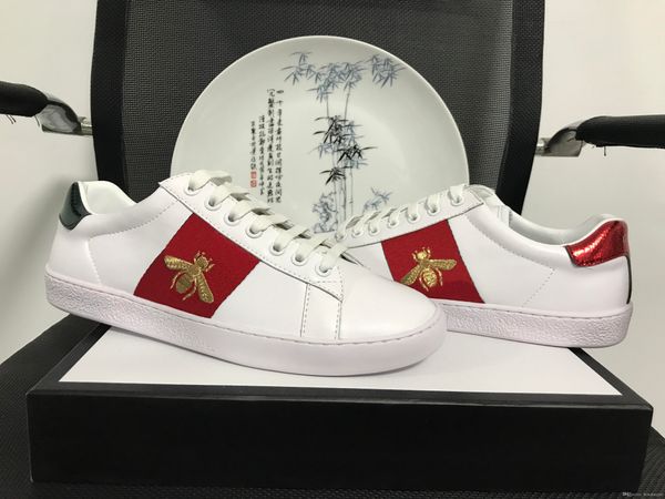 original box new designer men shoes with embroidery bee women designer sneaker man casual ace shoes green red stripe size 35-46, Black
original box new designer men shoes with embroidery bee women designer sneaker man casual ace shoes green red stripe size 35-46, Black