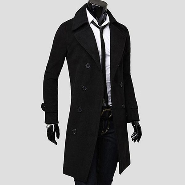 men casual fashion autumn winter warm double-breasted slim long dust coat jacket, Tan;black
men casual fashion autumn winter warm double-breasted slim long dust coat jacket, Tan;black