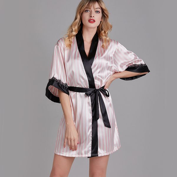 women's sleepwear half sleeve lace decor female spring and summer est thin silk robe stripes bathrobe striped design feamle, Black;red
women's sleepwear half sleeve lace decor female spring and summer est thin silk robe stripes bathrobe striped design feamle, Black;red