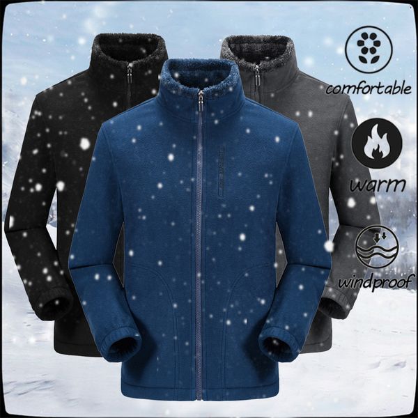 men's casual thick fleece jacket male autumn winter outdoor velvet clothing long sleeve zipper fleece outdoor add wool coat, Black;brown
men's casual thick fleece jacket male autumn winter outdoor velvet clothing long sleeve zipper fleece outdoor add wool coat, Black;brown