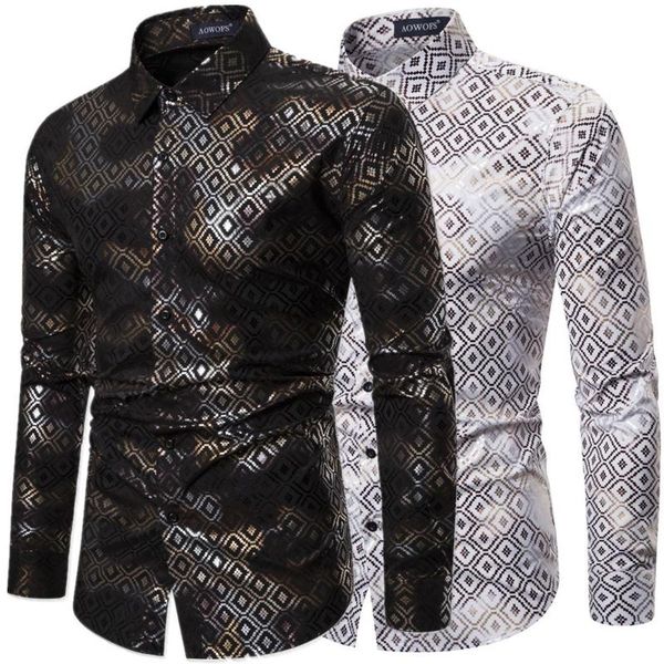 men new style vacation play long-sleeve personality checkered bronzing business shirt night club european and american sizes xxl, White;black
men new style vacation play long-sleeve personality checkered bronzing business shirt night club european and american sizes xxl, White;black