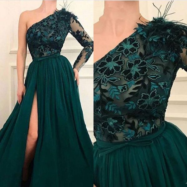 dark green a line one shoulder tulle prom dresses 2019 dubai arab evening dress long prom dresses formal dress robe de soiree with slit
dark green a line one shoulder tulle prom dresses 2019 dubai arab evening dress long prom dresses formal dress robe de soiree with slit