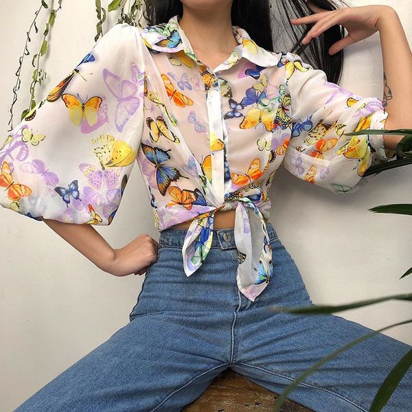 yyxz summer fashion contrast color transparent print butterfly half sleeve sml woman casual shirt office lady blouses, White
yyxz summer fashion contrast color transparent print butterfly half sleeve sml woman casual shirt office lady blouses, White