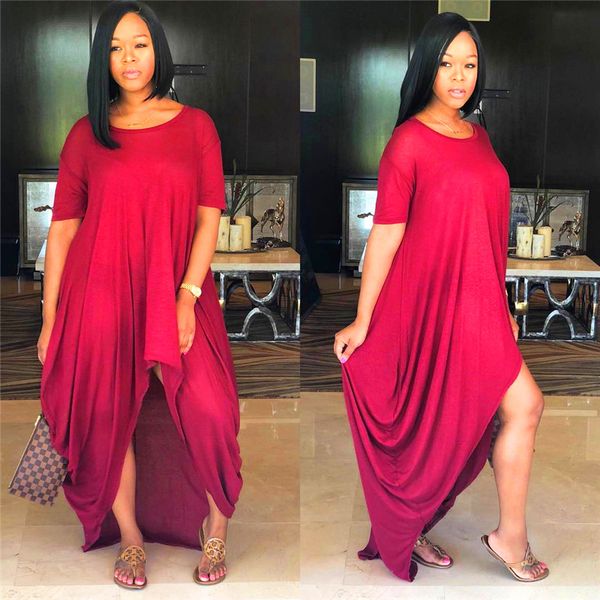 Summer Sexy Female Hi Lo Dress Women Crew Neck Short Sleeve Pure Color Dresses Casual Ladies Holidays Dresses
Summer Sexy Female Hi Lo Dress Women Crew Neck Short Sleeve Pure Color Dresses Casual Ladies Holidays Dresses