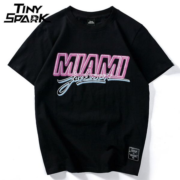 men t-shirt cotton hip hop miami t shirt hiphop tshirt streetwear black fashion white tee 2018 new summer, White;black
men t-shirt cotton hip hop miami t shirt hiphop tshirt streetwear black fashion white tee 2018 new summer, White;black