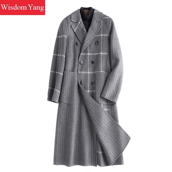 elegant grey plaid womens wool coats woman winter warm female xlong double button woolen slim ladies overcoat coat outerwear, Black
elegant grey plaid womens wool coats woman winter warm female xlong double button woolen slim ladies overcoat coat outerwear, Black