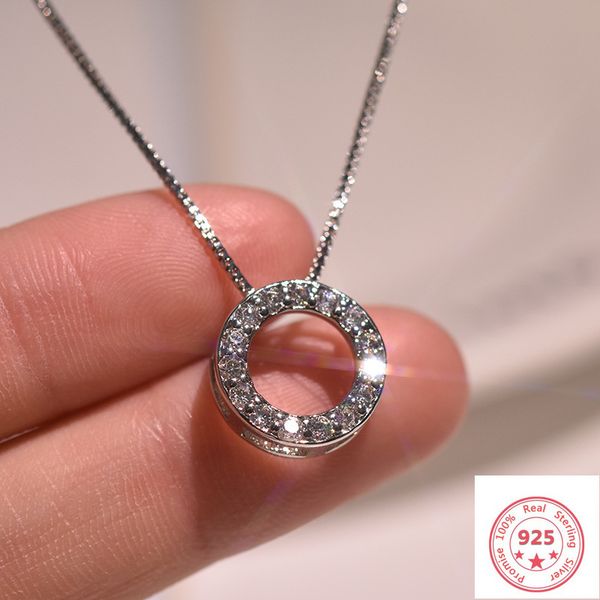 925 silver color necklace pendant jewelry for women full diamond circle pendant luxury pierscionki 925 silver color necklace
925 silver color necklace pendant jewelry for women full diamond circle pendant luxury pierscionki 925 silver color necklace