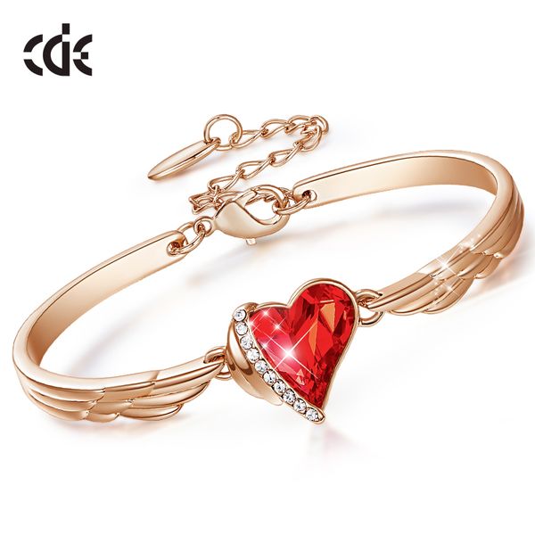 cde fashion red heart crystal from charm bangles women gold color copper jewelry bangle bracelet for party gift, Black
cde fashion red heart crystal from charm bangles women gold color copper jewelry bangle bracelet for party gift, Black