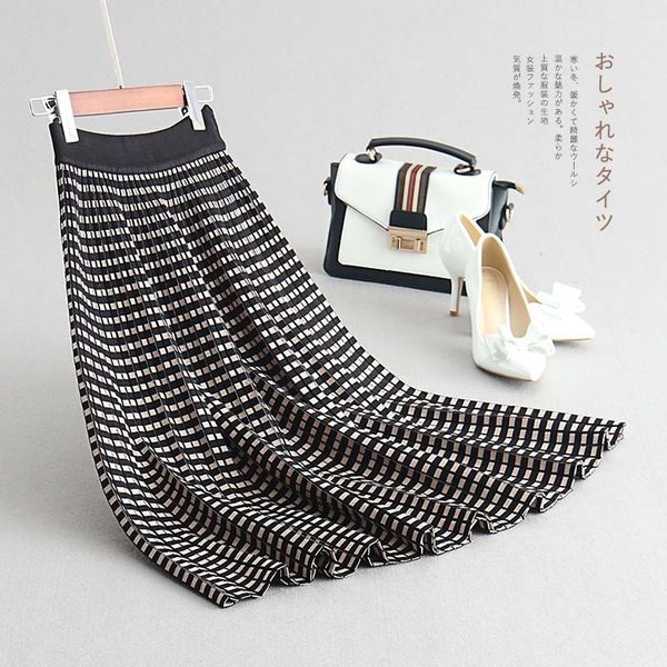 half-body skirt gradual change check long fund a a-line skirt knitting skirt 1901, Black
half-body skirt gradual change check long fund a a-line skirt knitting skirt 1901, Black