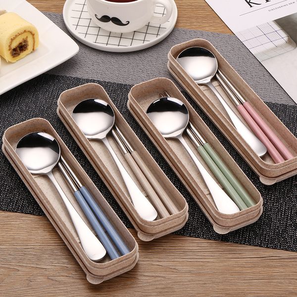 2018 stainless steel tableware 4 colors reusable portable spoon fork chopsticks set travel camping cutlery student spoon set
2018 stainless steel tableware 4 colors reusable portable spoon fork chopsticks set travel camping cutlery student spoon set