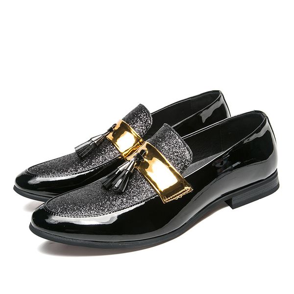 men flat black golden formal patchwork shoe pu leather casual for man dress shoes 2020
men flat black golden formal patchwork shoe pu leather casual for man dress shoes 2020