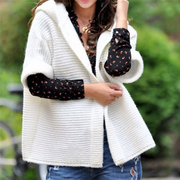 plus size coat women half sleeve solid color hooded autumn winter sweater cardigans outwear elegant coats chamarras de mujer, Black;brown
plus size coat women half sleeve solid color hooded autumn winter sweater cardigans outwear elegant coats chamarras de mujer, Black;brown