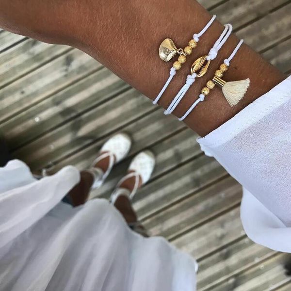 alyxuy 3pcs/set new bohemian gold shell beads tassel charm bracelets bangles for women white rope bracelets sets jewelry gifts, Black
alyxuy 3pcs/set new bohemian gold shell beads tassel charm bracelets bangles for women white rope bracelets sets jewelry gifts, Black