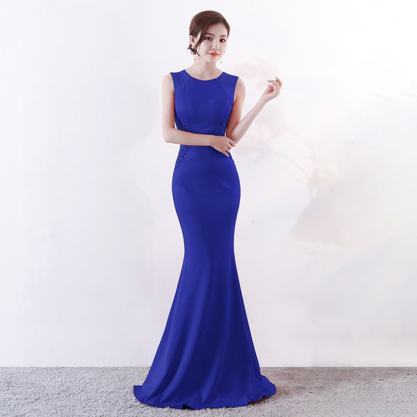 jewel neck satin long evening dress 2019 mermaid evening gowns sweep train party dresses vestido de noche, Black;red
jewel neck satin long evening dress 2019 mermaid evening gowns sweep train party dresses vestido de noche, Black;red