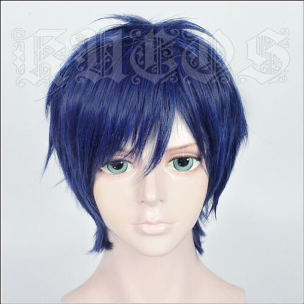 ensemble stars fushimi yuzuru short dark blue cosplay wig, Black