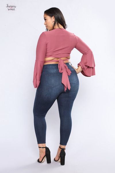 high fashion waist hole jeans woman autumn large size 2xl 7xl slim elastic waist ladies vintage women jeans pants g3p9, Blue 
high fashion waist hole jeans woman autumn large size 2xl 7xl slim elastic waist ladies vintage women jeans pants g3p9, Blue
