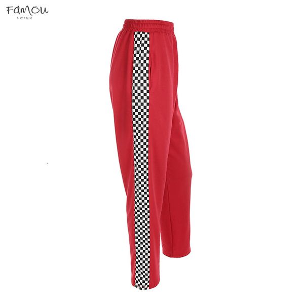 Women Fashion Brand Pantalon Femme Side Checkerboard Loose Red Knitted Womens Trousers Casual Sweatpants Lady Pants
Women Fashion Brand Pantalon Femme Side Checkerboard Loose Red Knitted Womens Trousers Casual Sweatpants Lady Pants