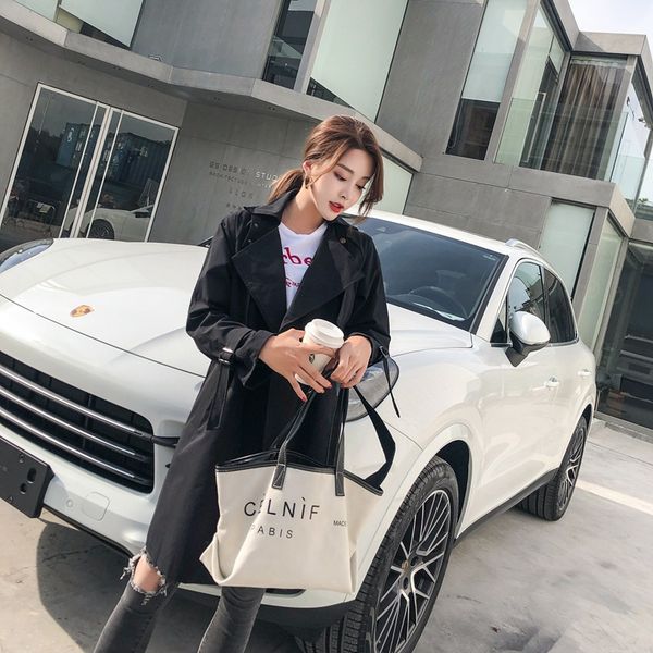 elegant solid long trench coat for women british slim turn-down collar european windbreakers sashes full sleeve fall overcoat, Tan;black
elegant solid long trench coat for women british slim turn-down collar european windbreakers sashes full sleeve fall overcoat, Tan;black