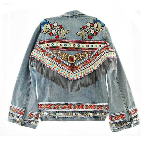 boho inspired ladies vintage embroidered denim jacket long sleeve gypsy festival embellished jacket women 2019 chic chaqueta, Black;brown
boho inspired ladies vintage embroidered denim jacket long sleeve gypsy festival embellished jacket women 2019 chic chaqueta, Black;brown